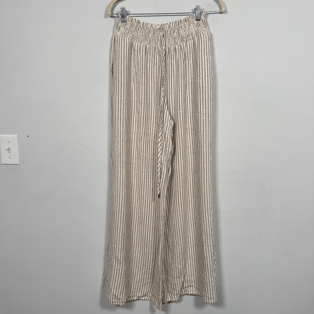ee:some Striped Wide Leg Linen Pants, NWT, Size L